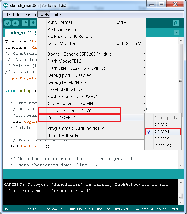 FTDI USB Serial Converter Port selection