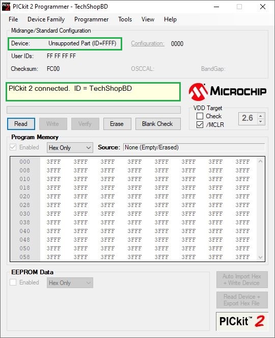 PICkit 2 Interface