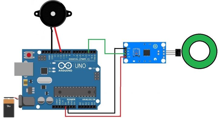 door alarm - circuit connection