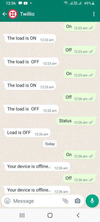 load control and monitoring through whatsapp - examination