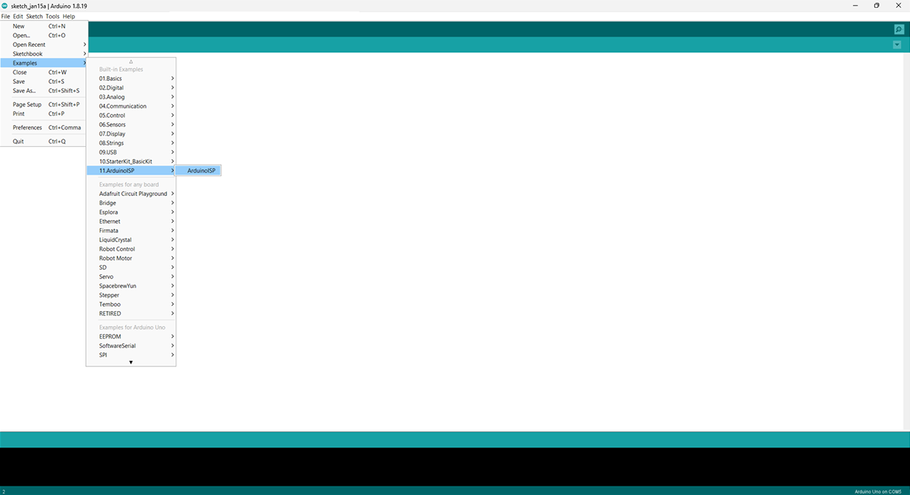 Arduino-bootloader-Arduino-as-ISP-Programmer-Example-Program