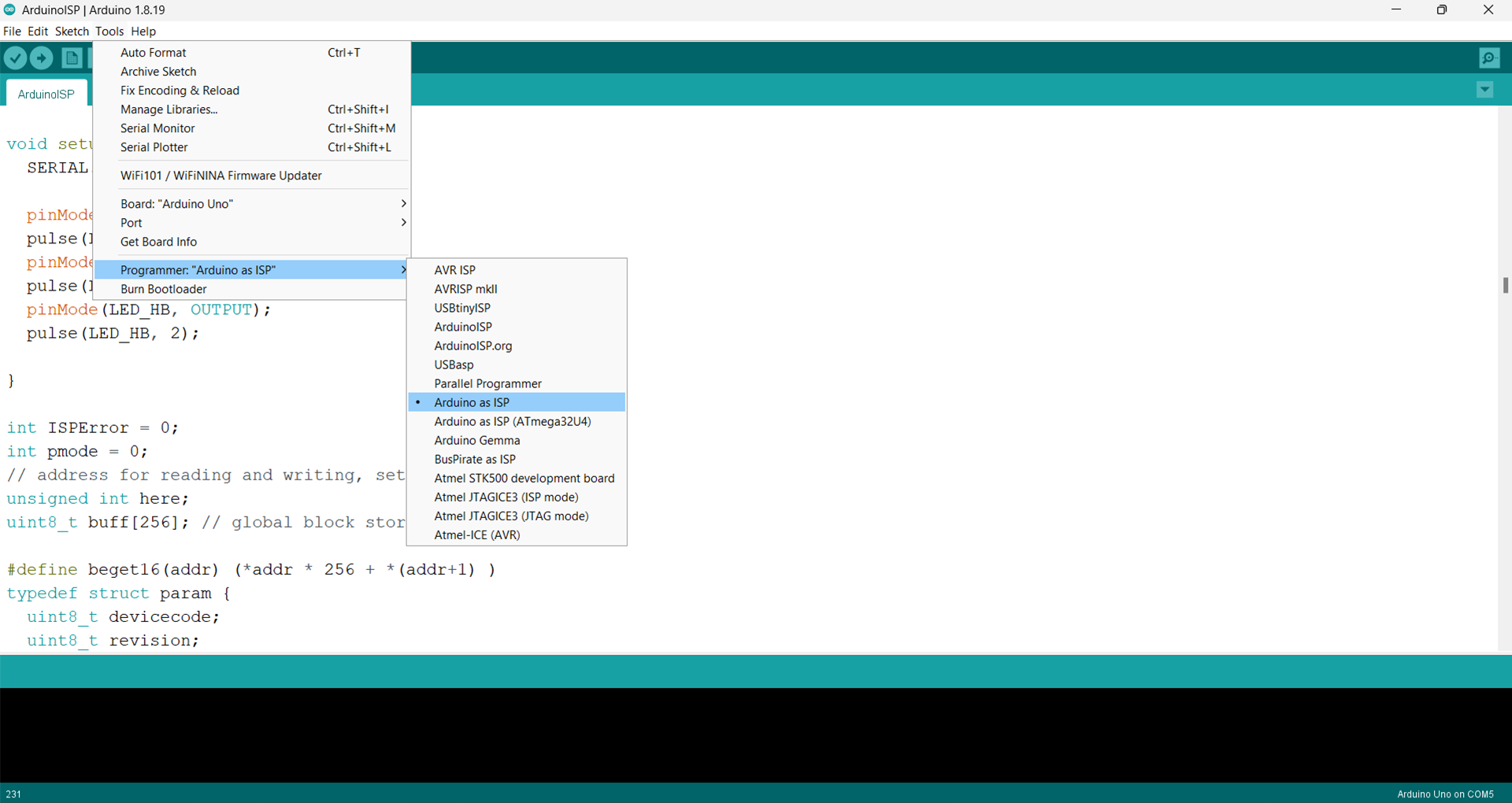 Arduino-Bootloader-Arduino-IDE-Programmer-Select-Arduino-as-ISP