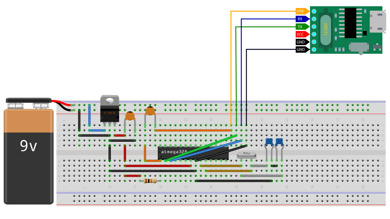 Power-Supply-and-microcontroller-programmer-Unit-Wiring