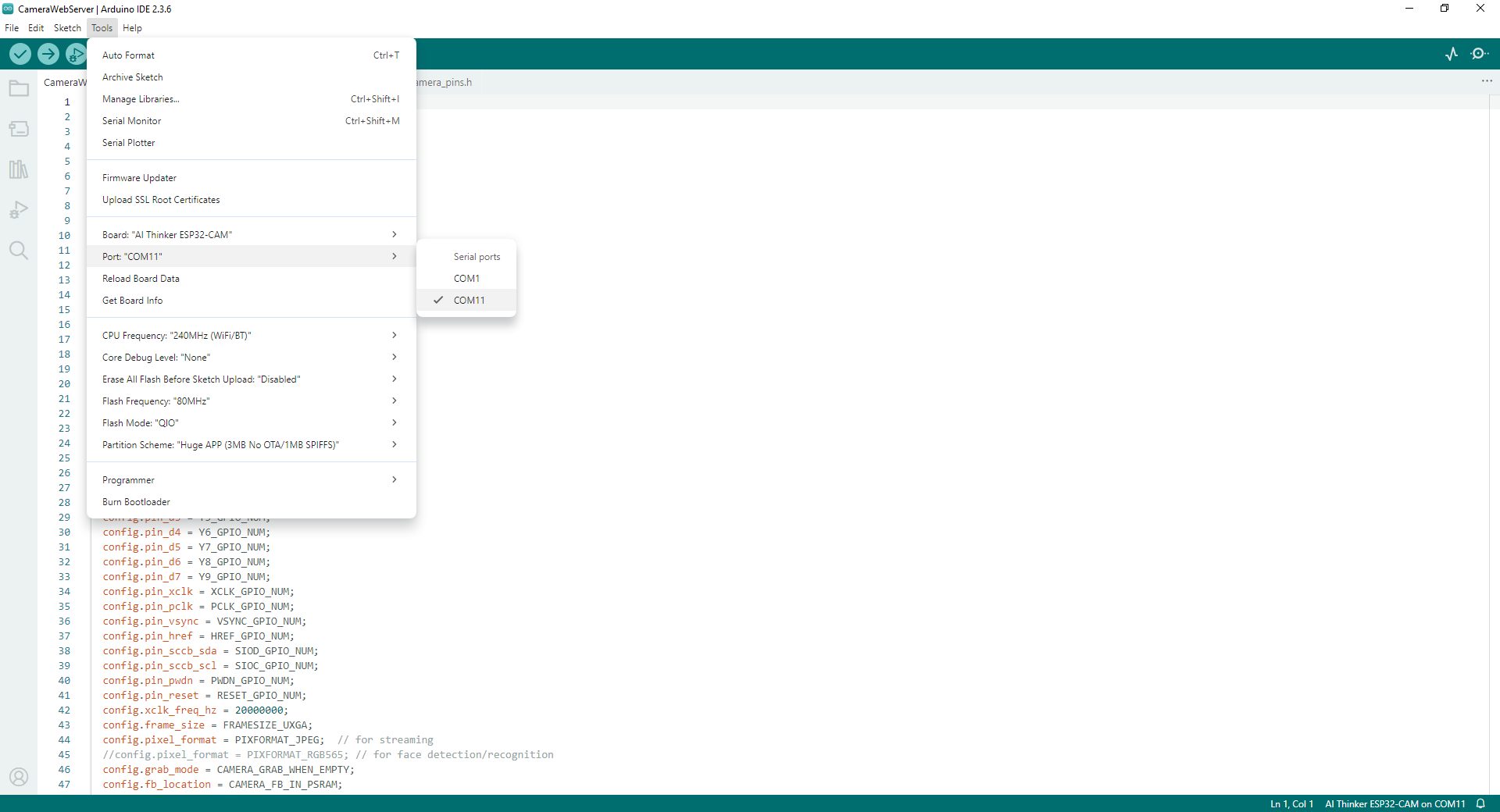 esp32-cam-select-com-port