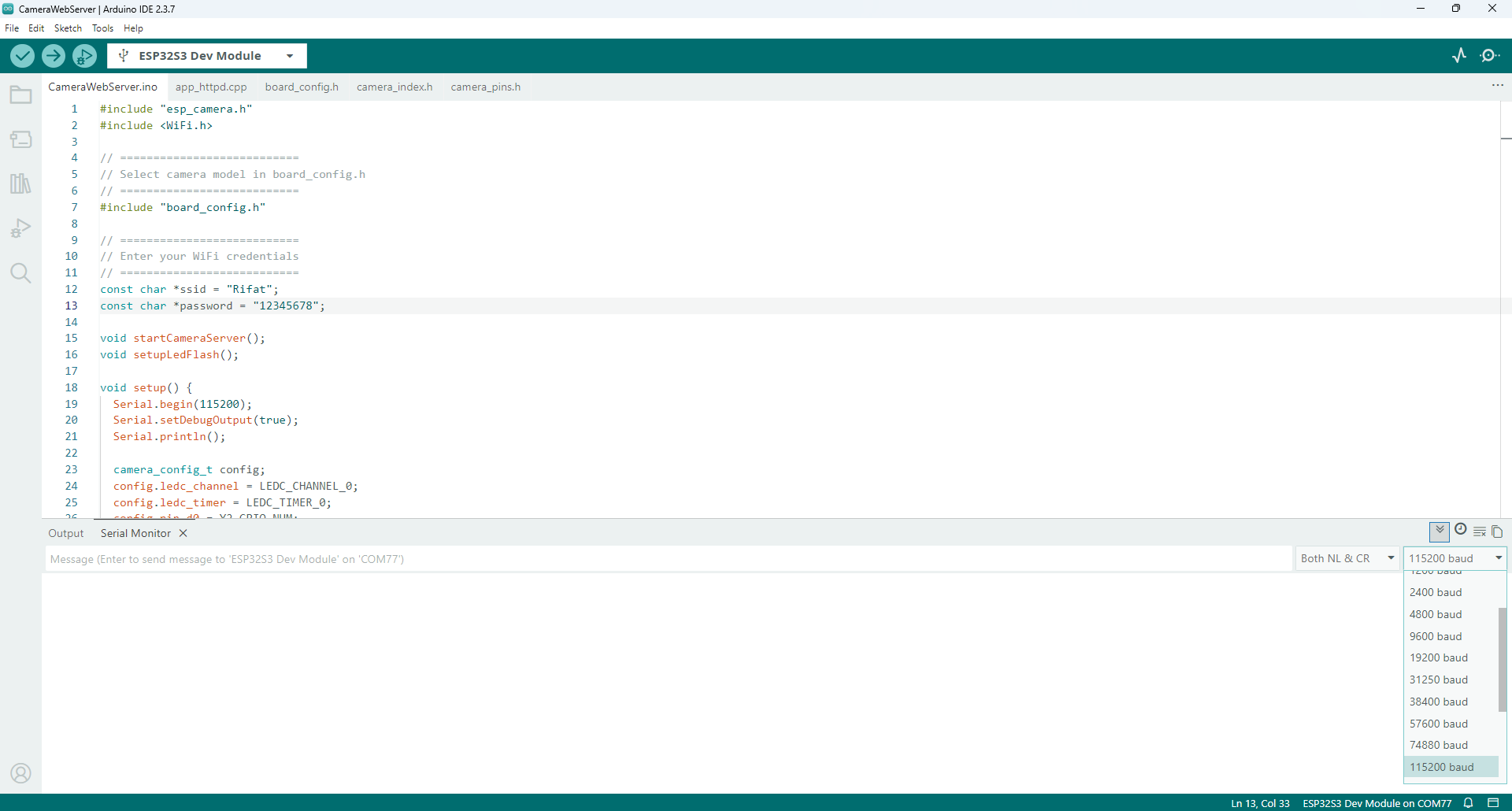esp32-s3-camera-web-server-baud-rate