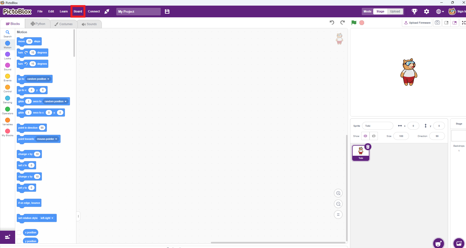 9-pictoBlox-board-connection