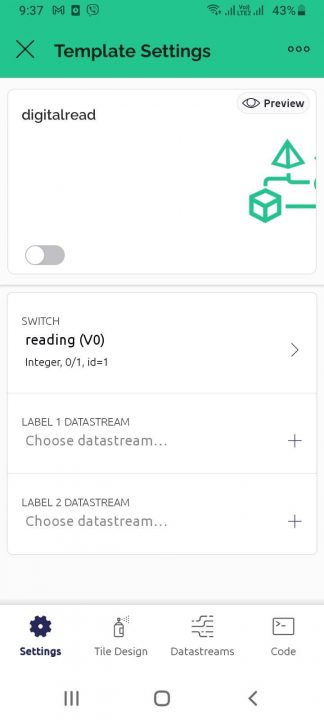 Hall sensor এর Output পর্যবেক্ষন - Blynk app settings