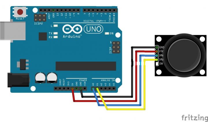 Connection of Arduino and Thumb joystick
